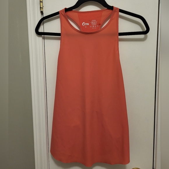 Zyia Double Racer Tank Coral  Size Small - Picture 3 of 10